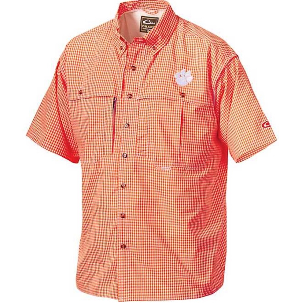 Drake Waterfowl Men's Clemson Short Sleeve Button-Down Shirt